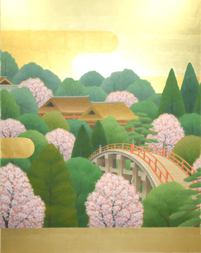 住吉行幸図(太鼓橋)